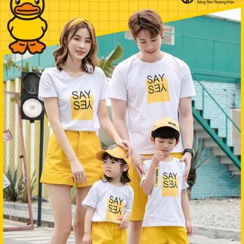 Bộ quần áo gia đình đi biển SAY YES Vàng GF1860078