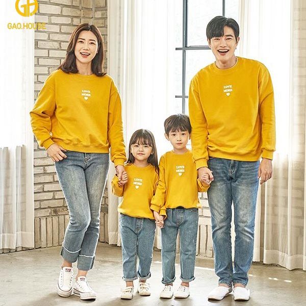 Áo gia đình mùa đông màu xám mặt cười Happy Mind Happy Live GF1990127