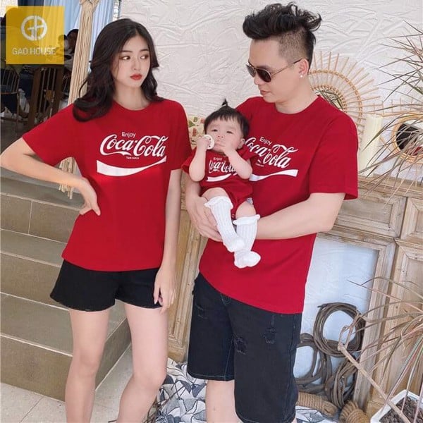 áo gia đình 3 người cocacola