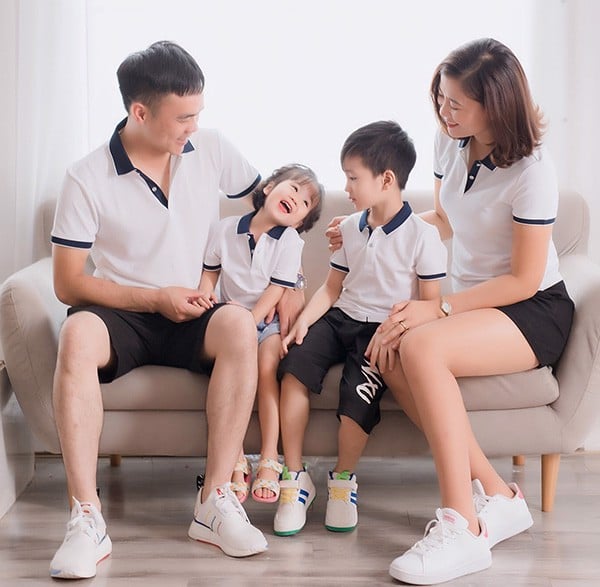 mẫu áo polo gia đình