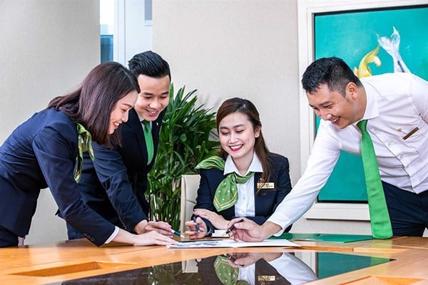 Áo vest ngân hàng Vietcombank