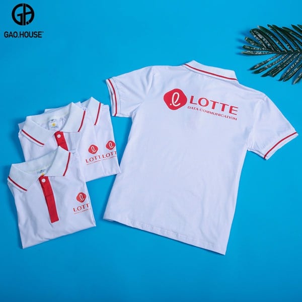 đồng phục nhân biên Lotte màu trắng