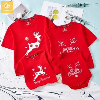 Áo gia đình Noel cổ tròn Merry Christmas GF1824150