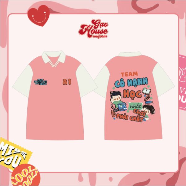 Áo đồng phục lớp polo cổ chữ V