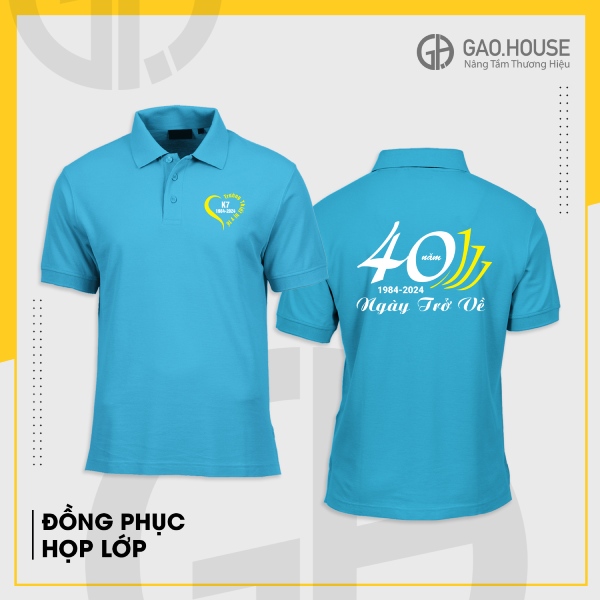 Đồng phục họp lớp màu xanh dương kỉ niệm 40 năm