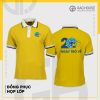 Áo thun họp lớp màu vàng phối cổ trắng lé đen