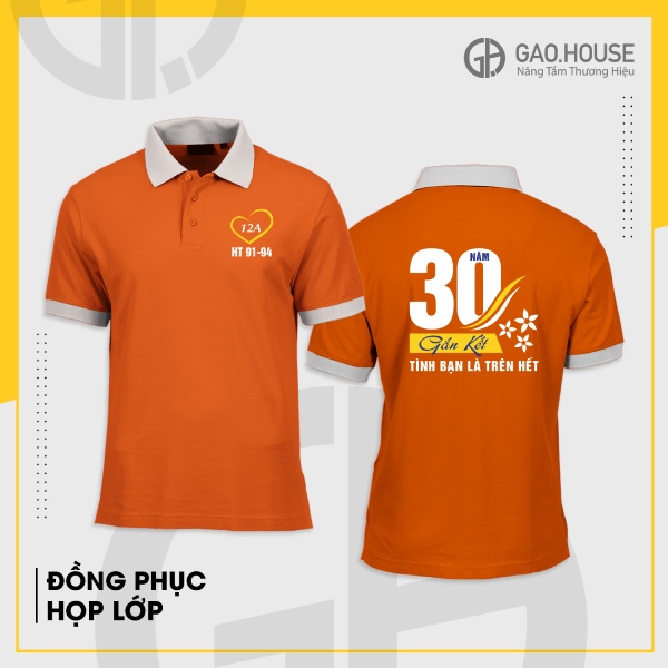 Áo họp lớp màu cam kỉ niệm 30 năm ngày ra trường