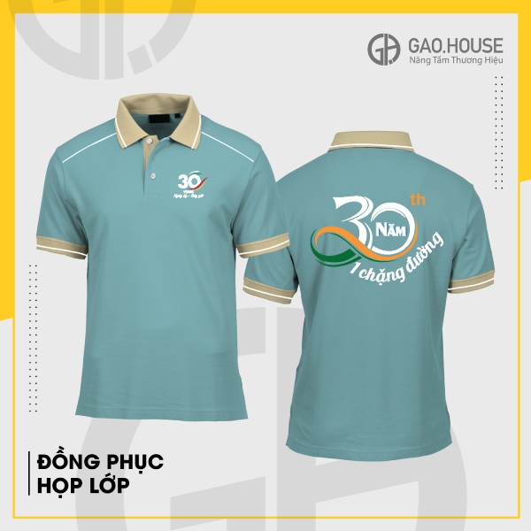 Áo đồng phục họp lớp màu xanh kỉ niệm 30 năm ra trường