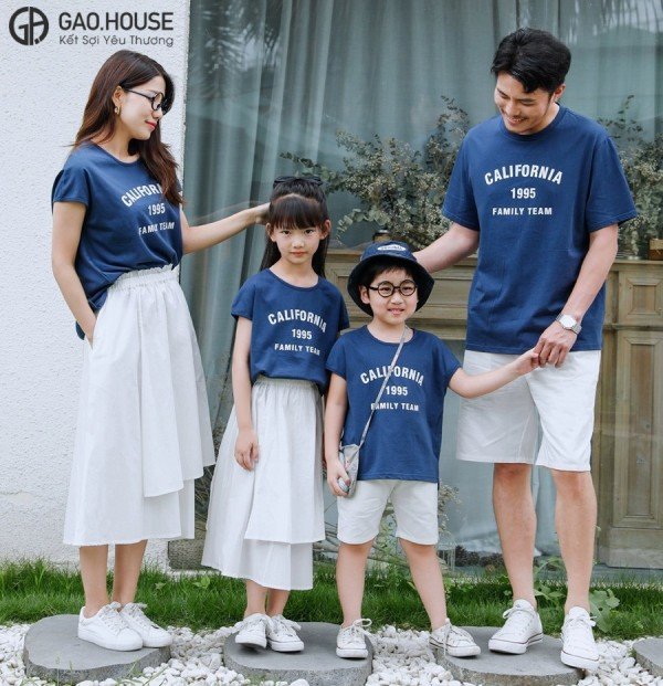 Áo đồng phục gia đình California xanh than