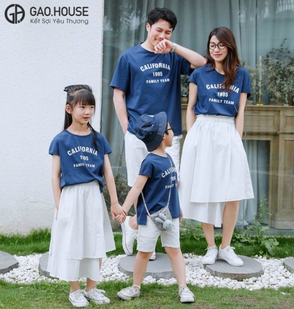 Áo đồng phục gia đình California xanh than