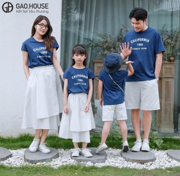 Áo đồng phục gia đình California xanh than