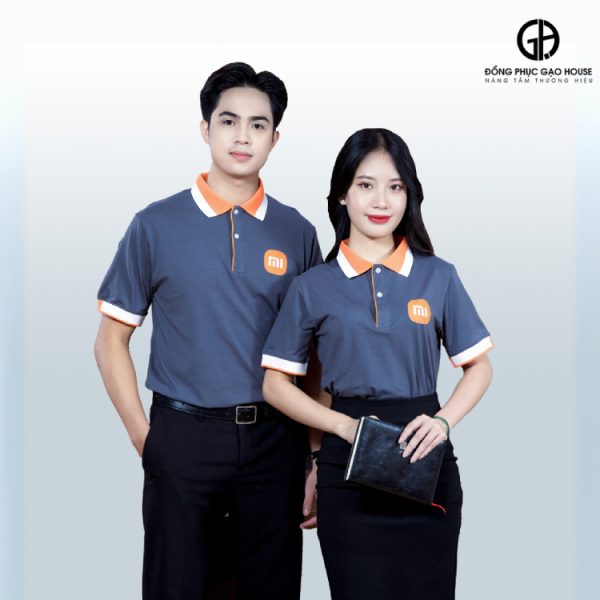 Đồng phục công ty XIAOMI cổ phối bo dệt