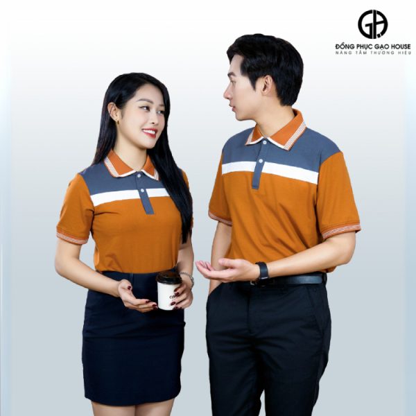 Đồng phục doanh nghiệp cổ bo phối màu thanh lịch