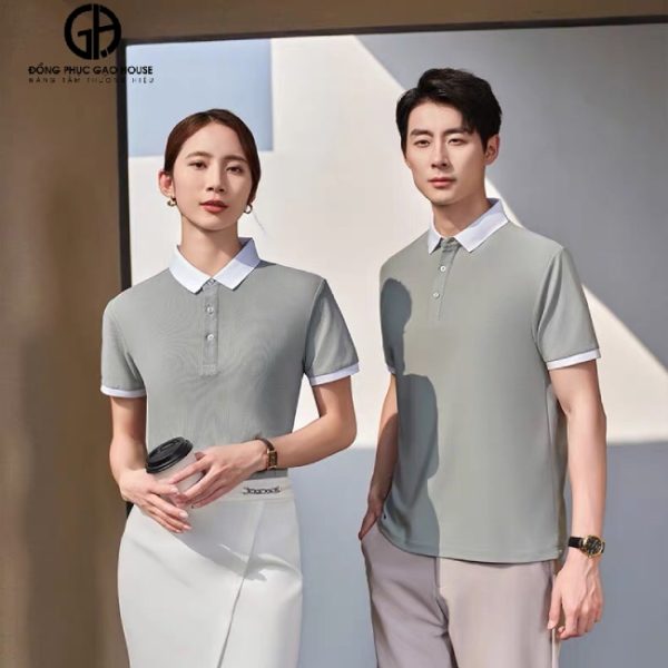 Áo đồng phục công ty màu xám khói