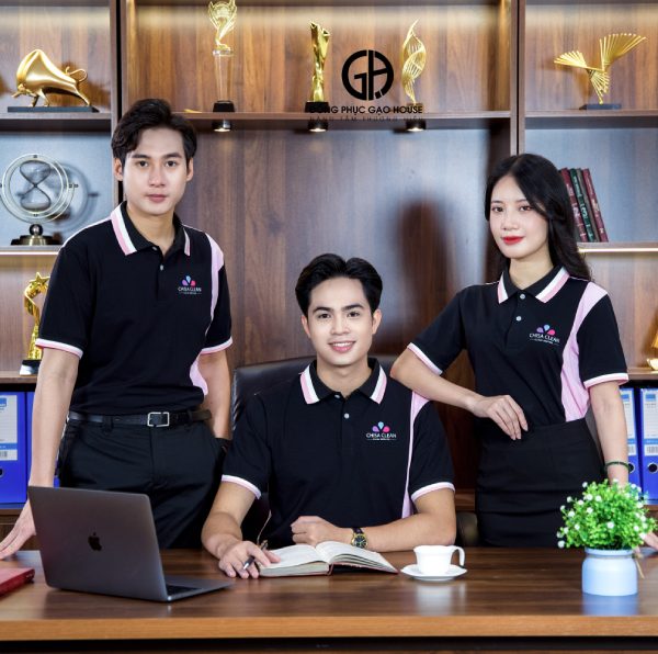 Áo công ty CHISA CLEAN phối màu thanh lịch