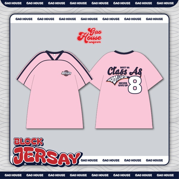 Áo đồng phục lớp tone hồng in chữ nổi bật