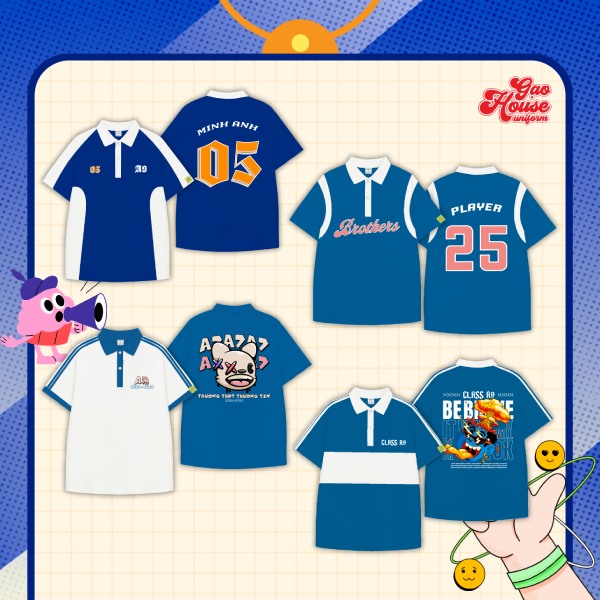 Áo đồng phục lớp tone tím in hình bắt mắt