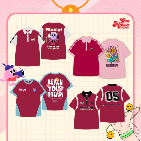 Áo đồng phục lớp tone hồng nhã nhặn, trẻ trung