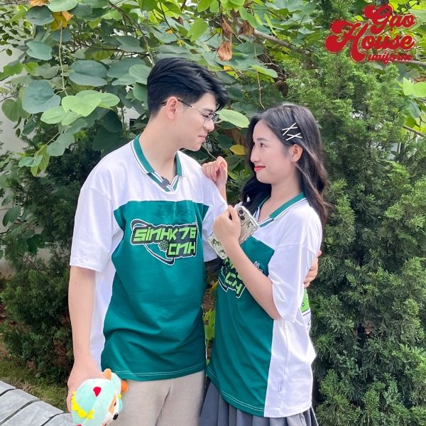 Áo Đồng Phục Lớp Màu Trắng Phối Xanh Cool Ngầu