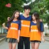 áo đồng phục lớp màu cam phối xanh trẻ trung