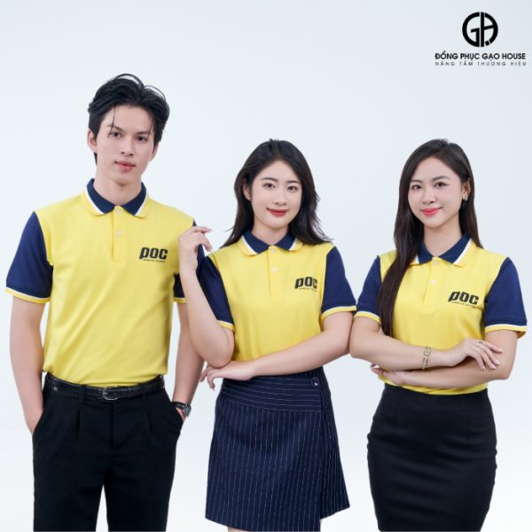 Áo công sở màu vàng phối tay tím than sang trọng