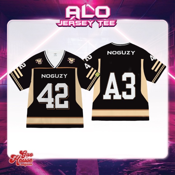 Áo Đồng Phục Lớp 3D Noguzy Cổ V Tone Đen Nổi Bật