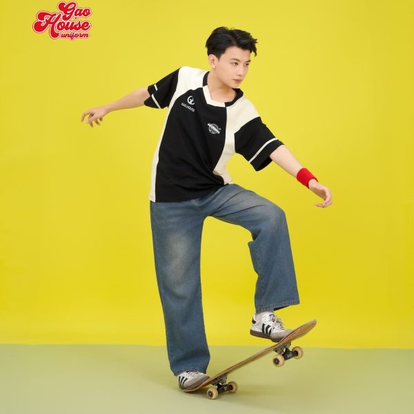 áo đồng phục lớp đen phối trắng