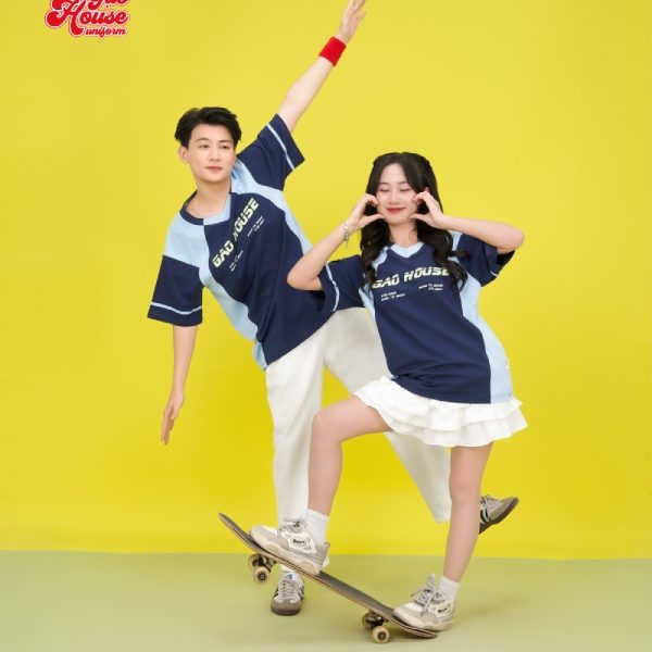 áo đồng phục lớp line up xanh dương