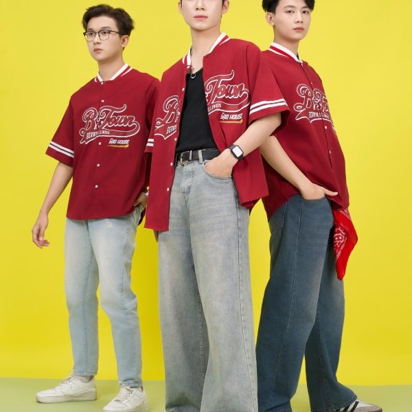 Áo đồng phục lớp sơ mi đỏ đô