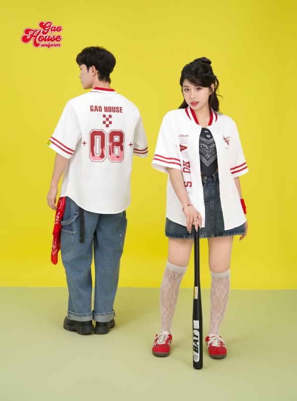 áo đồng phục lớp trắng phối line đỏ