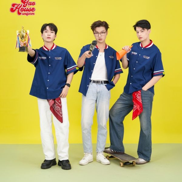 áo đồng phục lớp xanh than line trắng