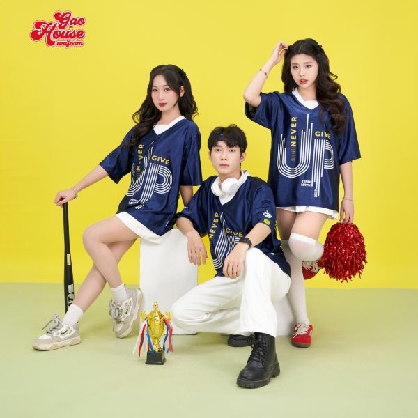 áo lớp cổ V xanh than