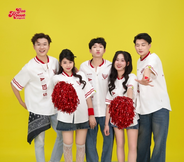 áo lớp đồng phục trắng phối đỏ