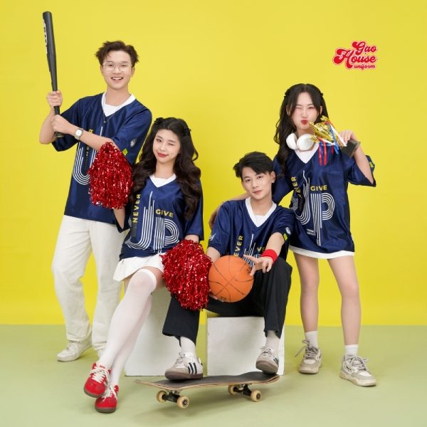 áo lớp đồng phục xanh than đẹp