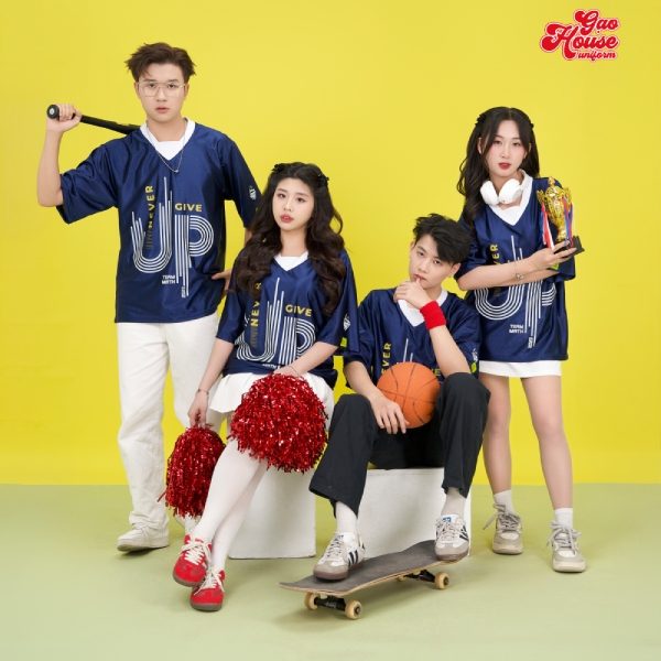 áo lớp line up xanh than