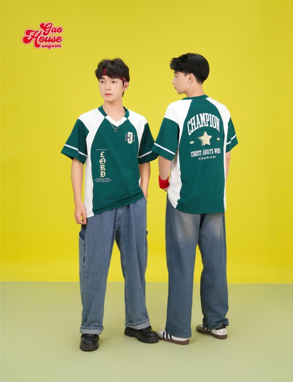 may áo lớp đẹp màu xanh lá