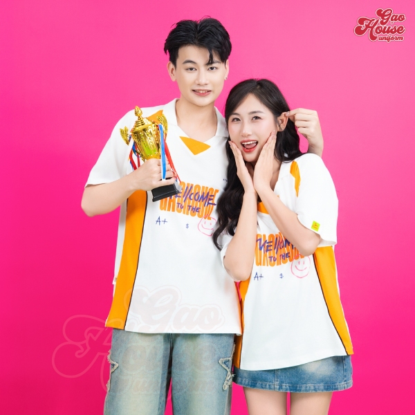 áo lớp sportemix phối sườn cam