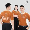 Áo Đồng Phục Nhà Hàng Phê La Nâu Trầm Ấm Hiện Đại