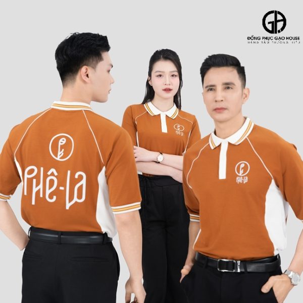 Áo Đồng Phục Nhà Hàng Phê La Nâu Trầm Ấm Hiện Đại