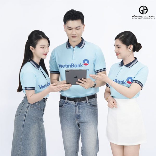 áo thun đồng phục công ty vietinbank cổ bẻ