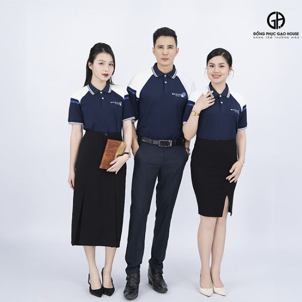 đồng phục công ty masan màu xanh