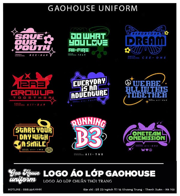 mẫu logo áo lớp đẹp, chất