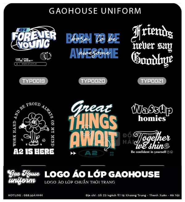 mẫu logo áo lớp đẹp, chất