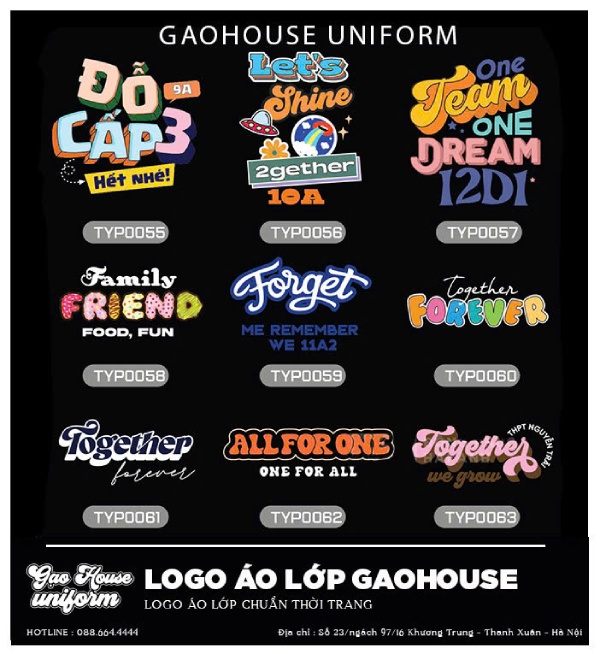 mẫu logo áo lớp đẹp, chất