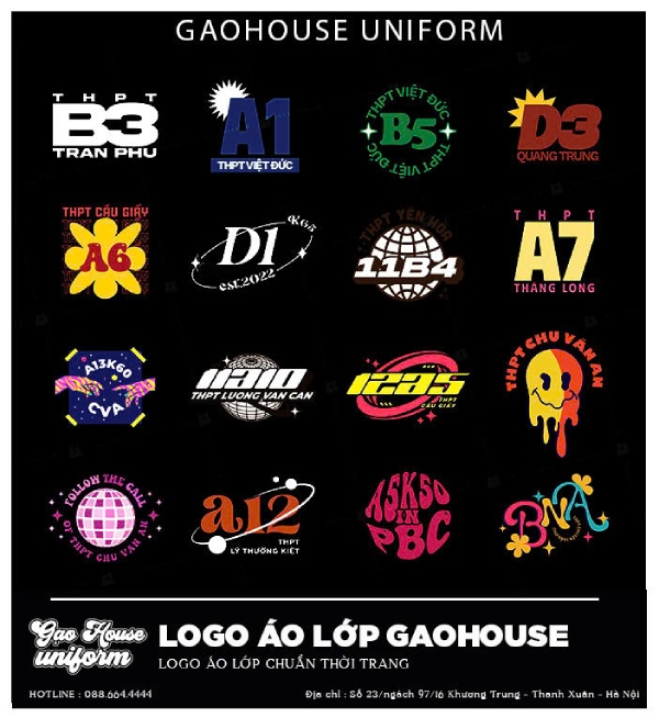 mẫu logo áo lớp đẹp, chất