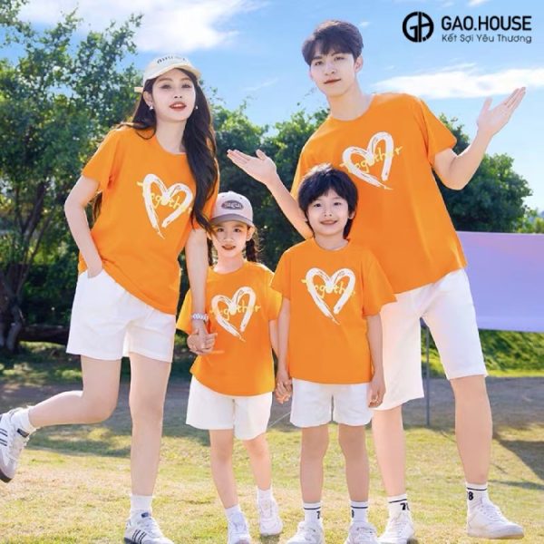 Áo gia đình màu cam