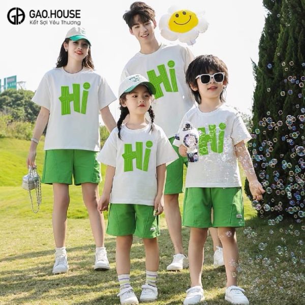 Đồ đôi gia đình màu xanh