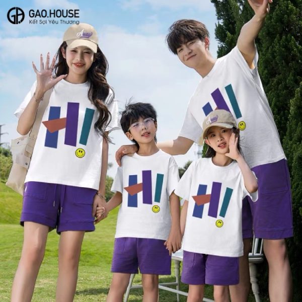 Mẫu áo gia đình màu tím