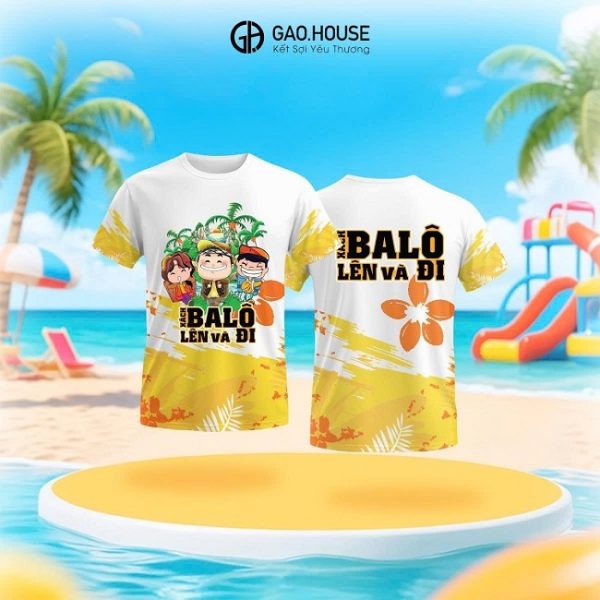 Áo nhóm 3D xách ba lô lên và đi