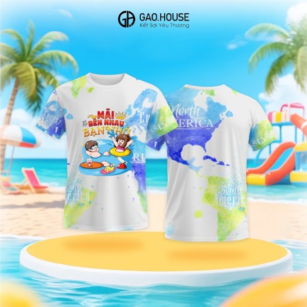 Áo thun nhóm loang mai bên nhau